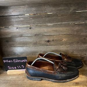 Mens Allen Edmonds Nashua Black Leather Tassel Kilt Shoes Loafers‎ Size 11.5 D